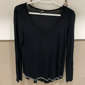 Wilfred  Free Women’s XS Black Blouse with Metal Studded Hem